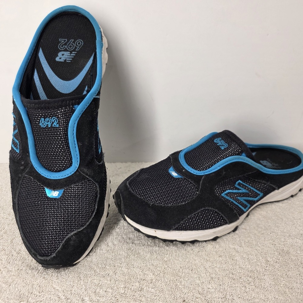 New Balance 925 Women's SIZE 8 B Sport Black Blue Slip-on Comfort Mule Shoes